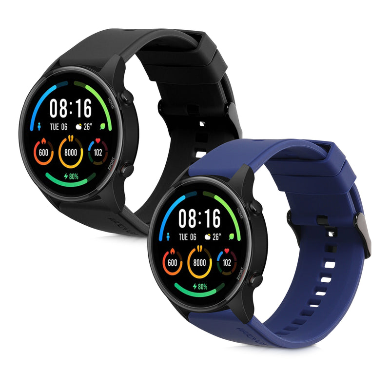 kwmobile Sport Strap compatible with Xiaomi Watch S4/S4 Sport/S3/S2/Watch S1 Active/Redmi Watch 5 Active Fitness Tracker Band Set