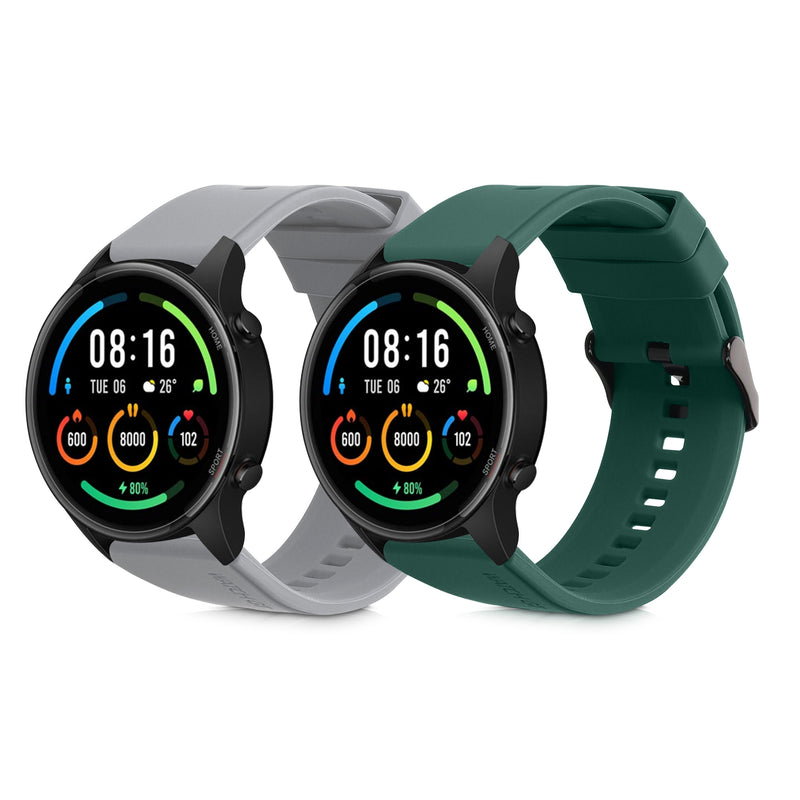 kwmobile Sport Strap compatible with Xiaomi Watch S4/S4 Sport/S3/S2/Watch S1 Active/Redmi Watch 5 Active Fitness Tracker Band Set