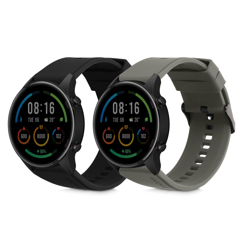 kwmobile Sport Strap compatible with Xiaomi Watch S4/S4 Sport/S3/S2/Watch S1 Active/Redmi Watch 5 Active Fitness Tracker Band Set