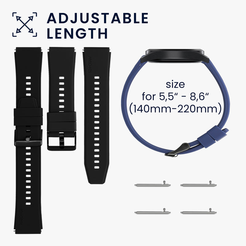 kwmobile Sport Strap compatible with Xiaomi Watch S4/S4 Sport/S3/S2/Watch S1 Active/Redmi Watch 5 Active Fitness Tracker Band Set