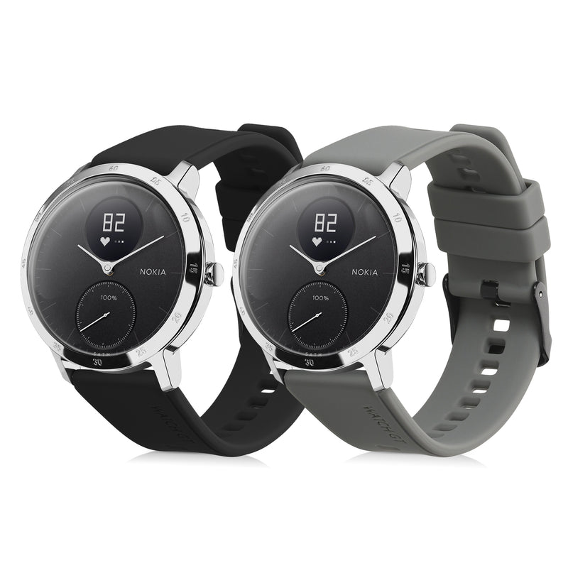 kwmobile Watch Strap for Withings ScanWatch 42mm / Steel HR 40mm / ScanWatch Horizon Wristband Fitness Tracker Band Set Replacement Strap Smartwatch