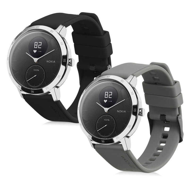kwmobile Watch Strap for Withings ScanWatch 42mm / Steel HR 40mm / ScanWatch Horizon Wristband Fitness Tracker Band Set Replacement Strap Smartwatch