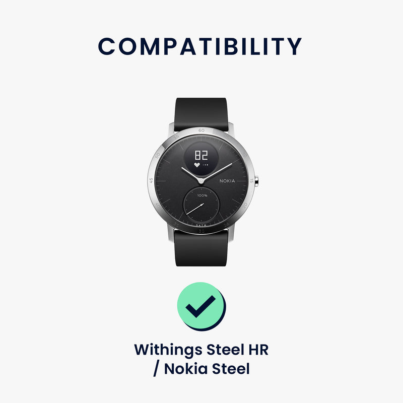 kwmobile Watch Strap for Withings ScanWatch 42mm / Steel HR 40mm / ScanWatch Horizon Wristband Fitness Tracker Band Set Replacement Strap Smartwatch