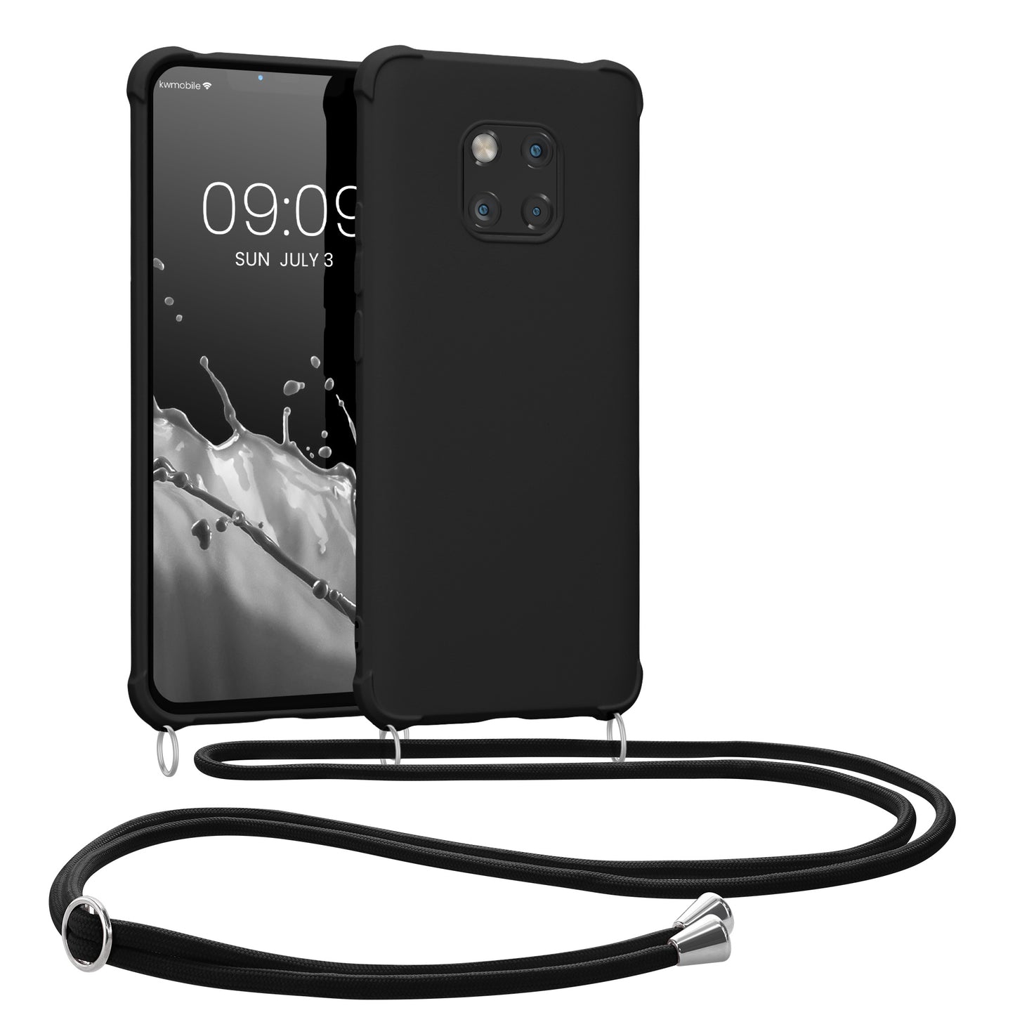 kwmobile Necklace Case Compatible with Huawei Mate 20 Pro - Cover with Lanyard - Silicone Protective Case