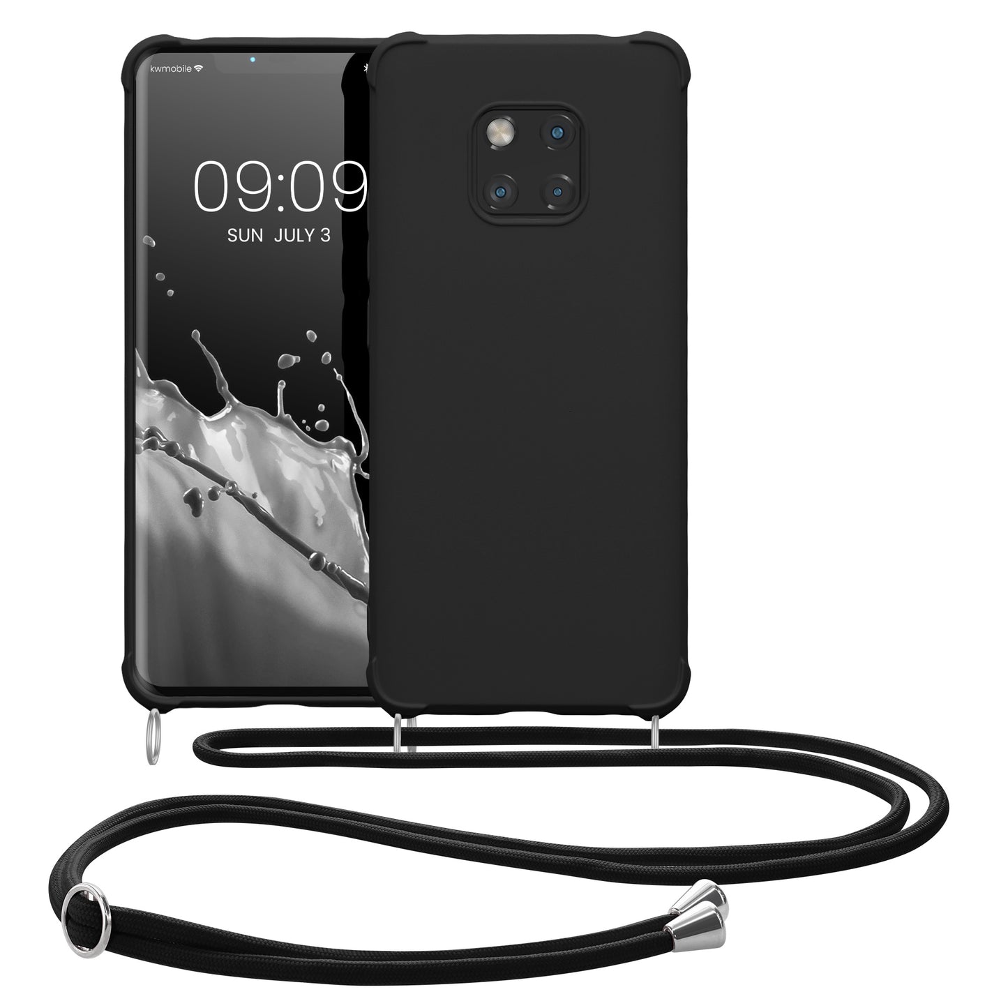 kwmobile Necklace Case Compatible with Huawei Mate 20 Pro - Cover with Lanyard - Silicone Protective Case
