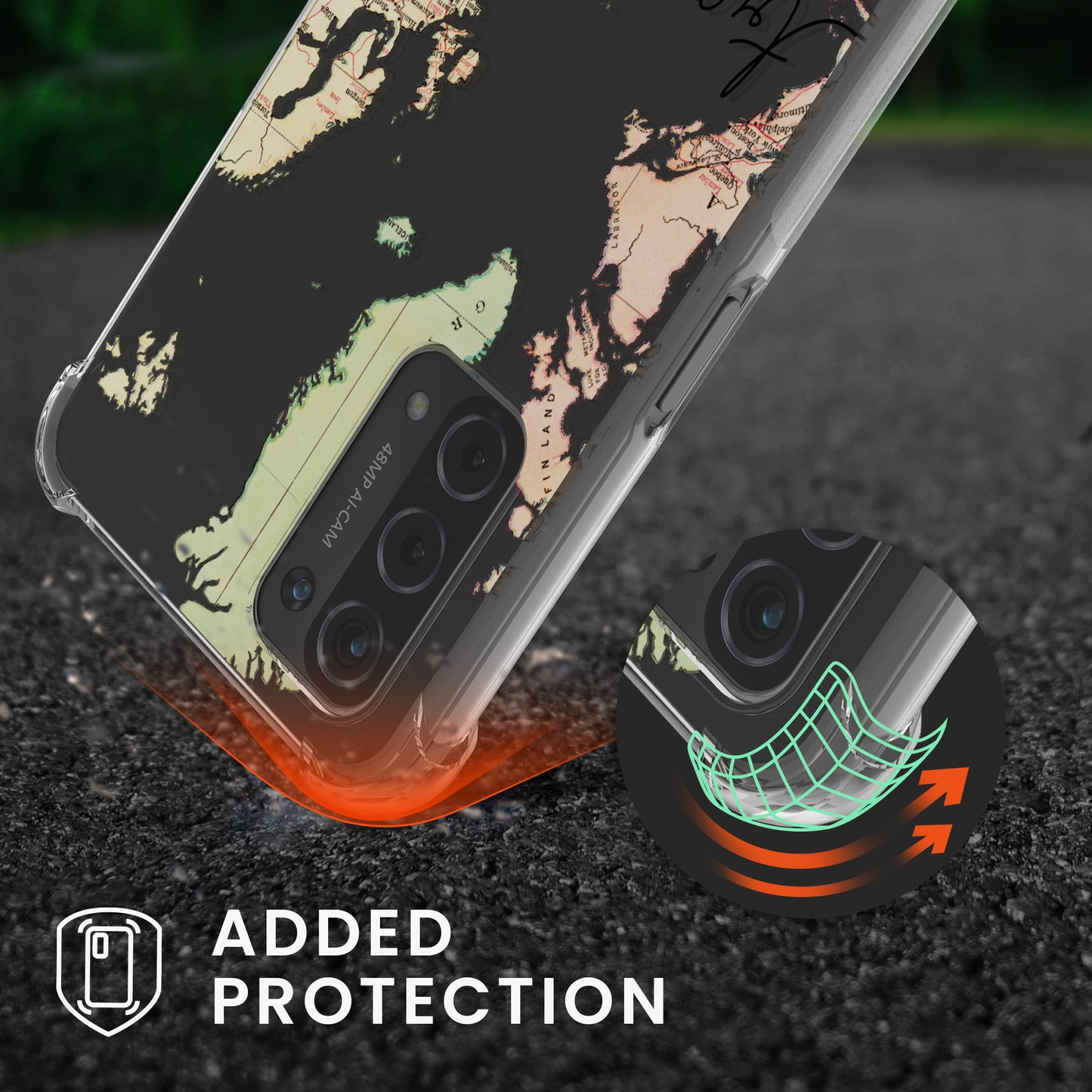 kwmobile Necklace Case Compatible with Oppo A74 (5G) / A54 (5G) Silicone Cover with Lanyard