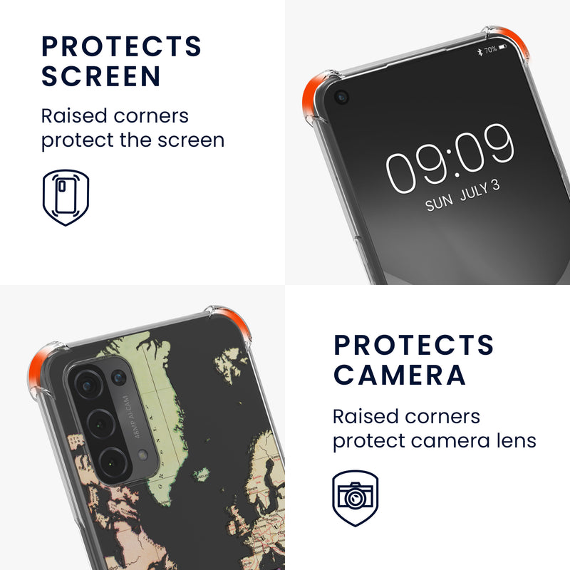kwmobile Necklace Case Compatible with Oppo A74 (5G) / A54 (5G) Silicone Cover with Lanyard