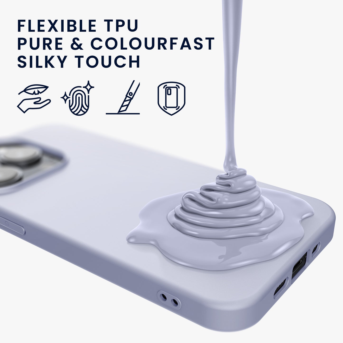 kwmobile Case for iPhone 14 Case - Soft and Slim Silicone Phone Cover - Shock Absorbing Flexible Case - Wireless Charging