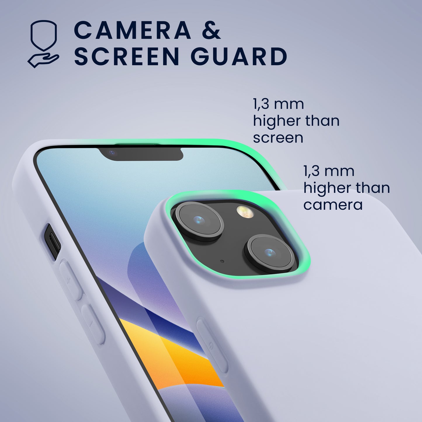 kwmobile Case for iPhone 14 Case - Soft and Slim Silicone Phone Cover - Shock Absorbing Flexible Case - Wireless Charging
