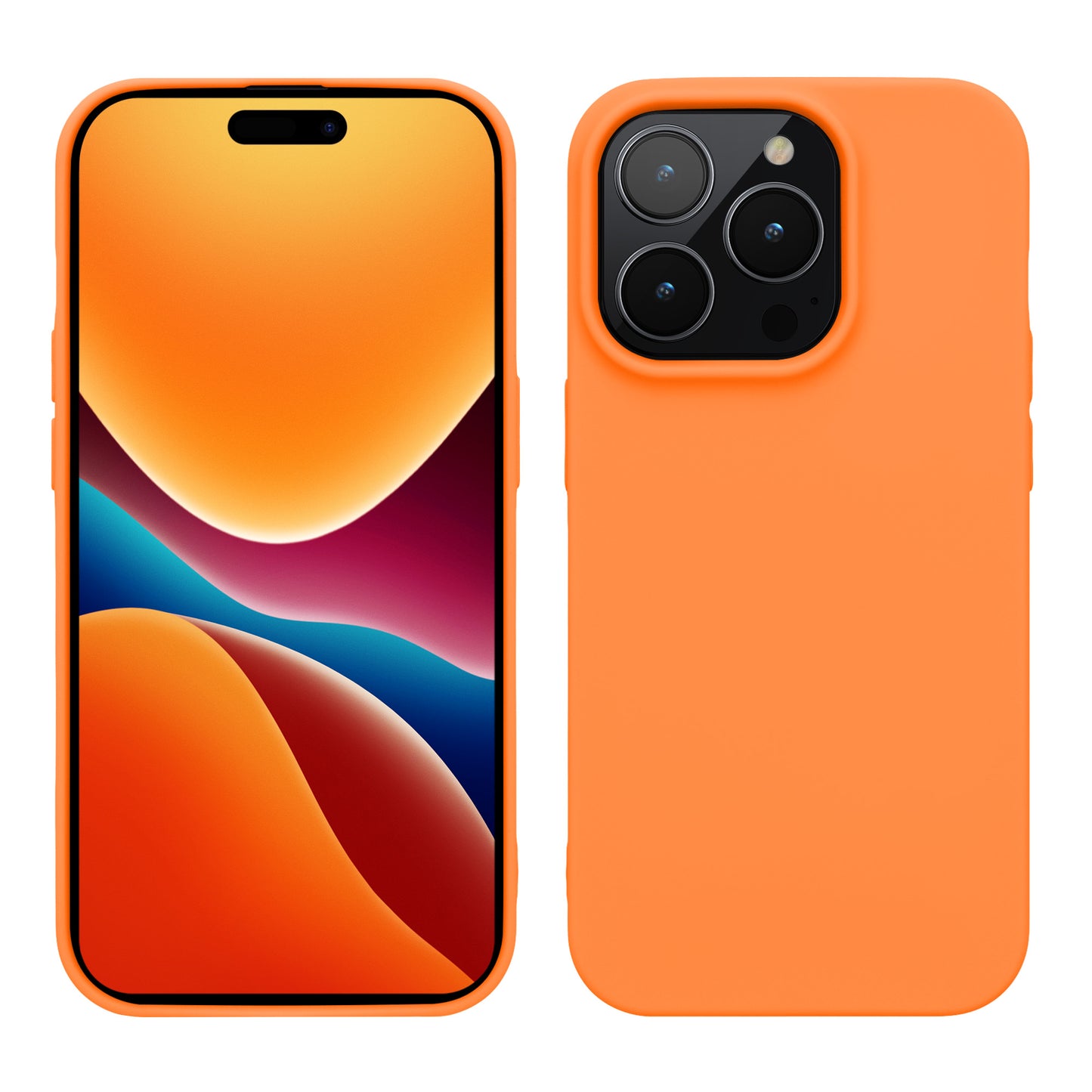kwmobile Case for iPhone 14 Pro Case - Soft and Slim Silicone Phone Cover - Shock-Absorbing Flexible Case - Wireless Charging