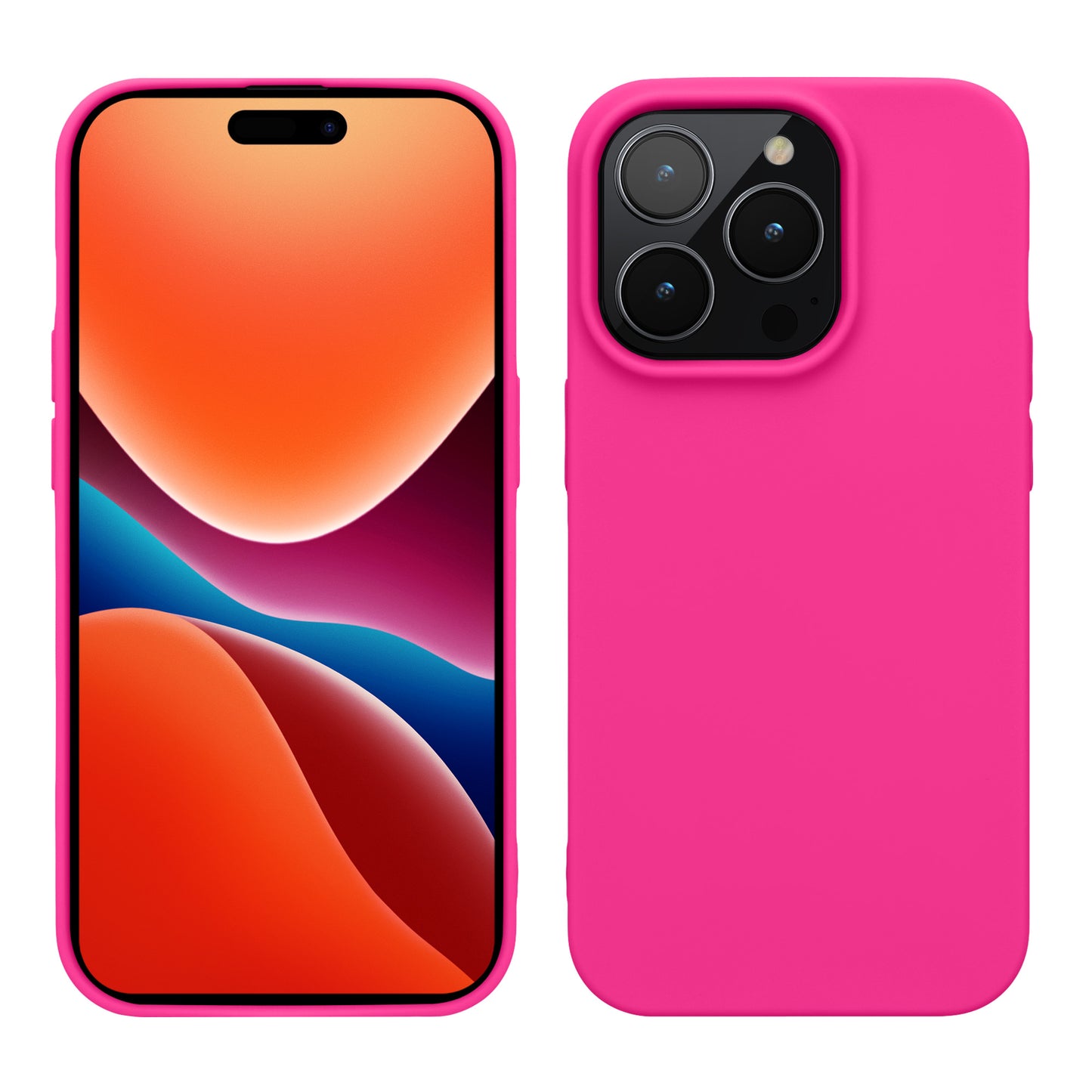 kwmobile Case for iPhone 14 Pro Case - Soft and Slim Silicone Phone Cover - Shock-Absorbing Flexible Case - Wireless Charging