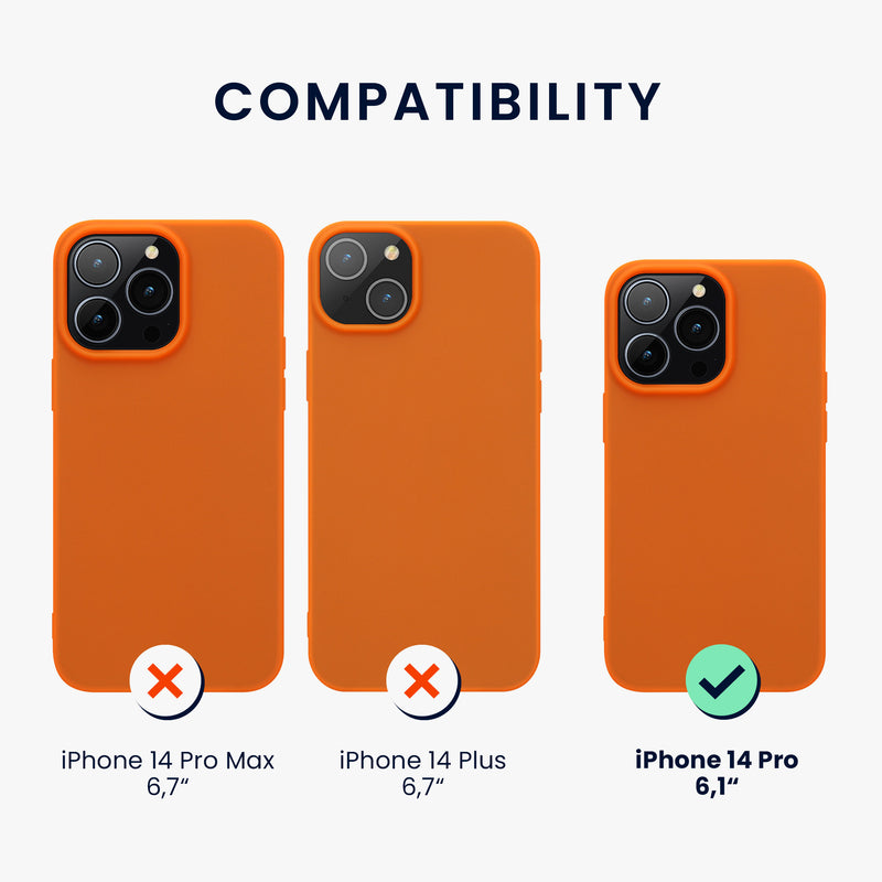 kwmobile Case for iPhone 14 Pro Case - Soft and Slim Silicone Phone Cover - Shock-Absorbing Flexible Case - Wireless Charging