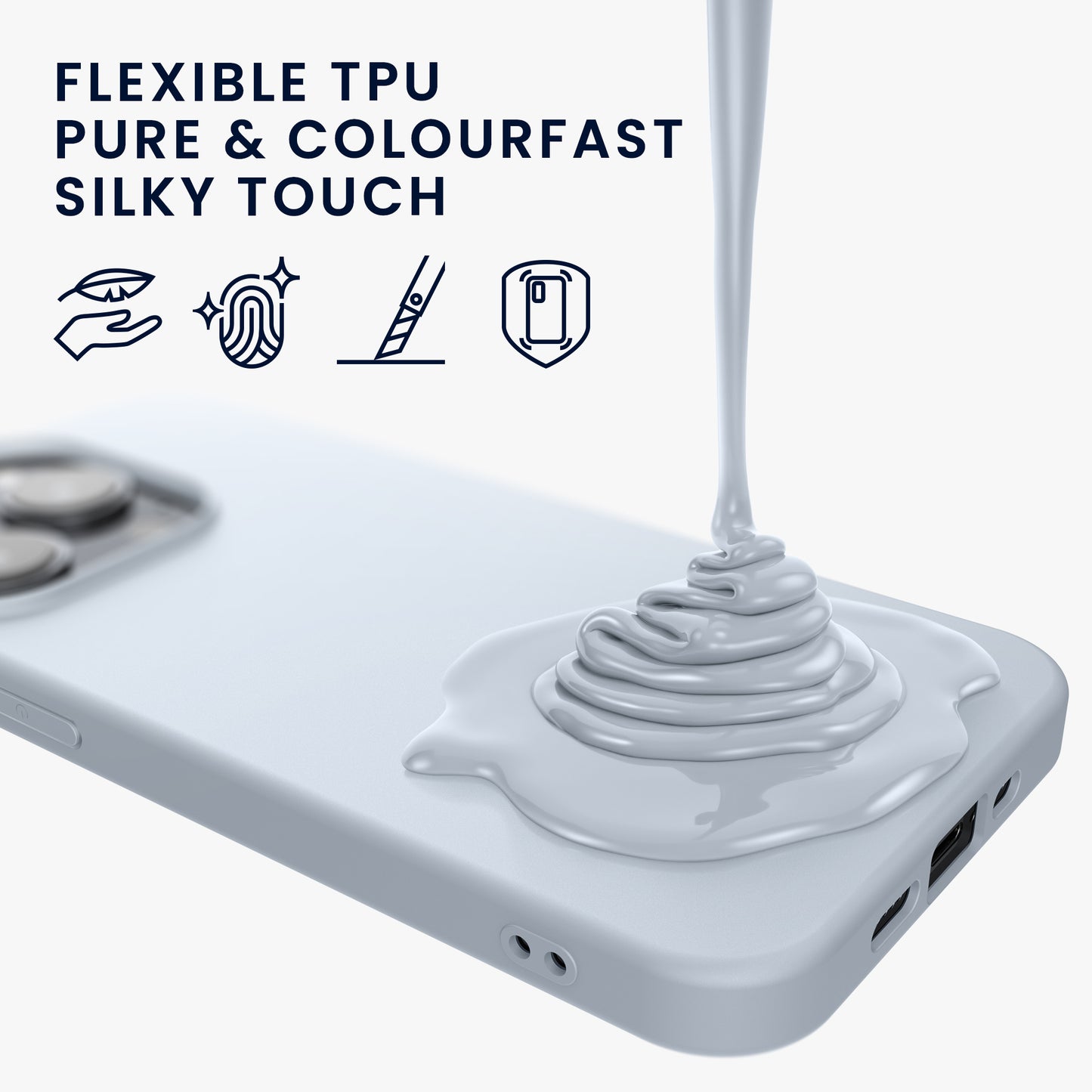 kwmobile Case for iPhone 14 Pro Max Case - Soft and Slim Silicone Phone Cover - Shock Absorbing Flexible Case - Wireless Charging