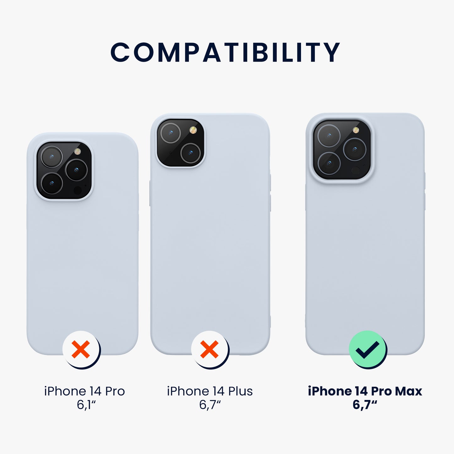 kwmobile Case for iPhone 14 Pro Max Case - Soft and Slim Silicone Phone Cover - Shock Absorbing Flexible Case - Wireless Charging