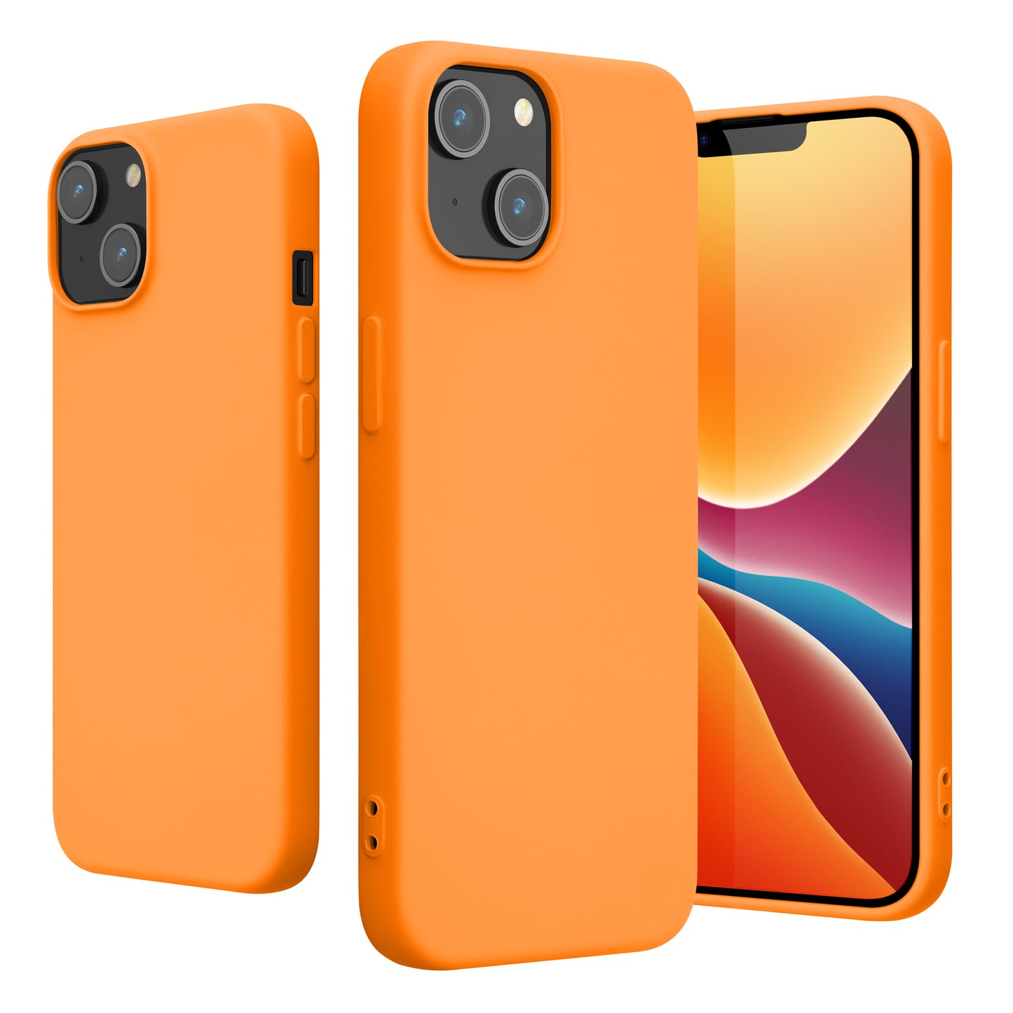 kwmobile Case for iPhone 14 Case - Soft Rubberized Silicone Phone Cover - Shockproof Protective Cover for Wireless Charging
