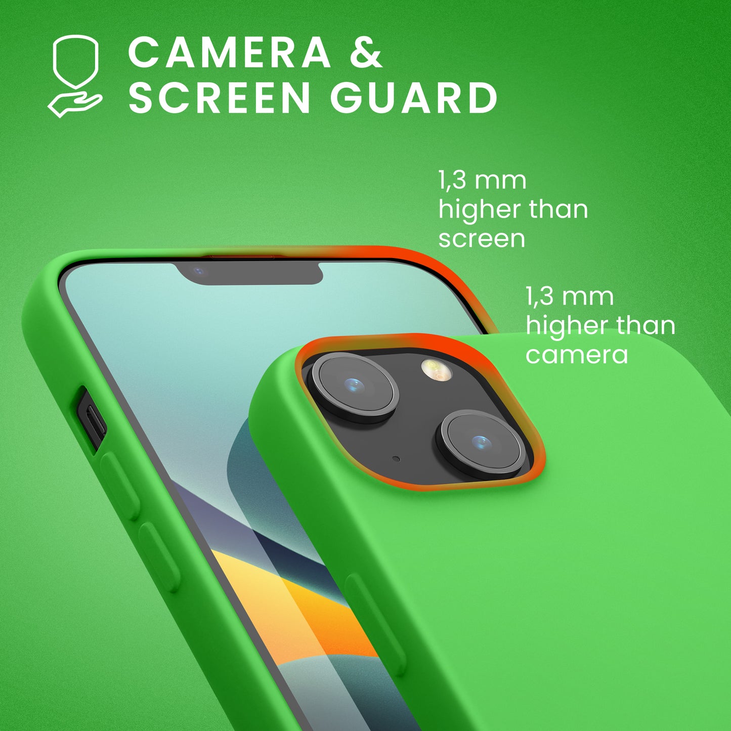 kwmobile Case for iPhone 14 Case - Soft Rubberized Silicone Phone Cover - Shockproof Protective Cover for Wireless Charging