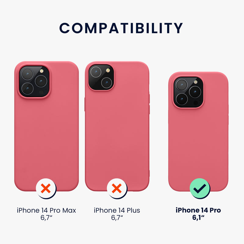 kwmobile Case for iPhone 14 Pro Case - Shockproof Protective Cover for Wireless Charging