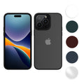 kwmobile Hülle für das iPhone 14 Pro Max Hülle - Transparente Hartschale - Stoßfeste Handyhülle aus Weichem TPU Silikon - Schwarz Matt Transparent Schwarz  