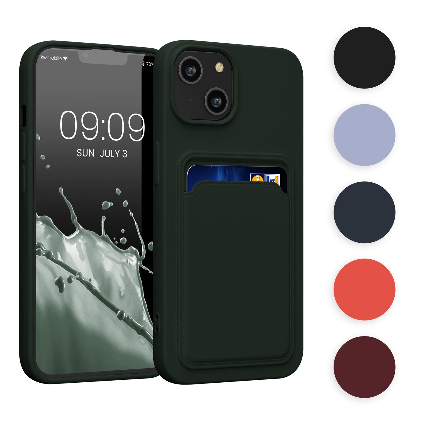 kwmobile Handyhülle kompatibel mit Apple iPhone 14 Hülle - Handy Cover mit Fach für Karten - in Tawny Red Tawny Red  