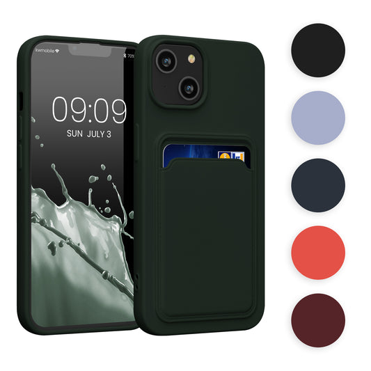 kwmobile Handyhülle kompatibel mit Apple iPhone 14 Hülle - Handy Cover mit Fach für Karten - in Tawny Red Tawny Red  