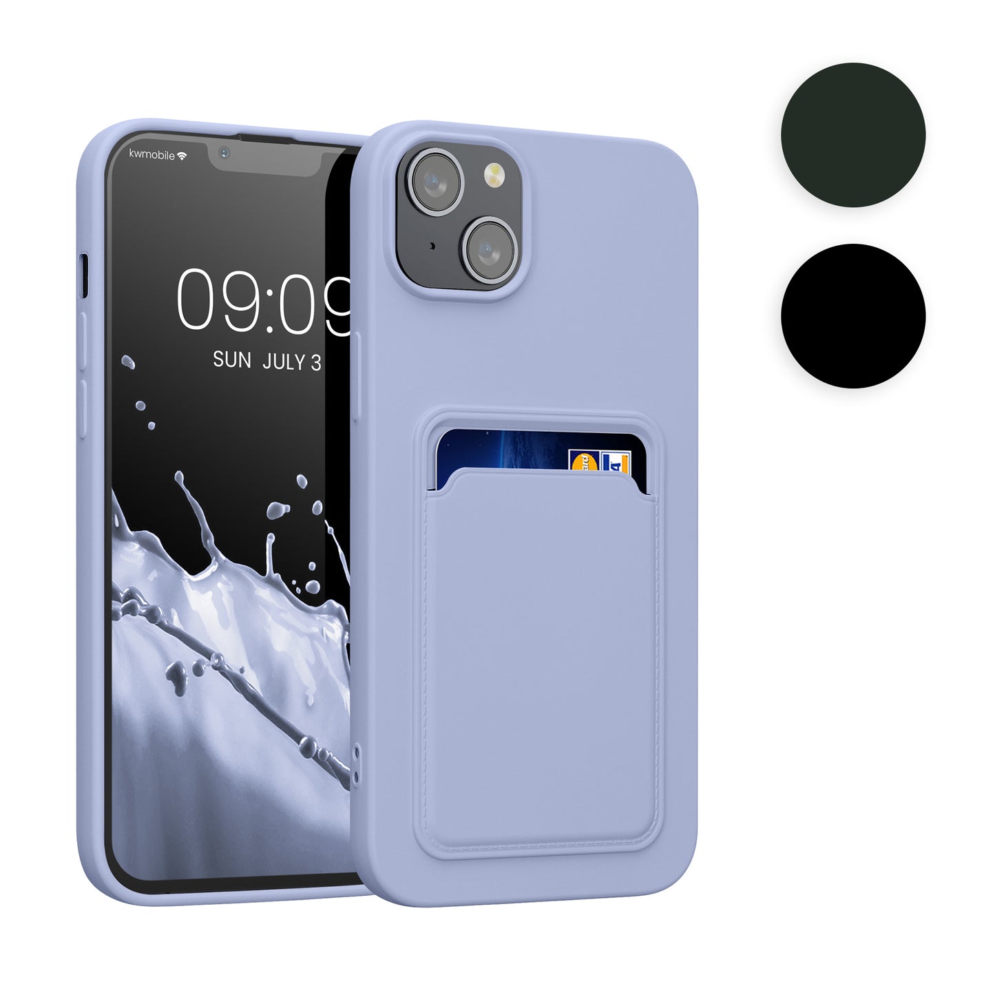kwmobile Handyhülle kompatibel mit Apple iPhone 14 Plus Hülle - Handy Cover mit Fach für Karten - in Schwarz Schwarz  
