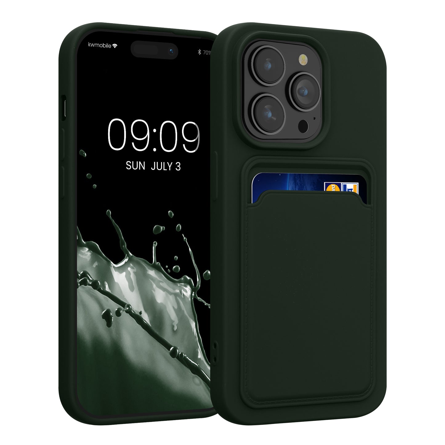 kwmobile Case Compatible with Apple iPhone 14 Pro - Phone Cover with Card Holder