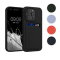 kwmobile Handyhülle kompatibel mit Apple iPhone 14 Pro Hülle - Handy Cover mit Fach für Karten - in Dunkelblau Dunkelblau  