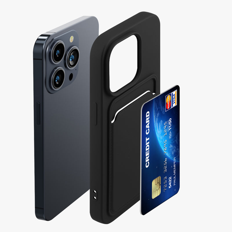 kwmobile Case Compatible with Apple iPhone 14 Pro - Phone Cover with Card Holder