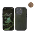 kwmobile Hülle kompatibel mit Apple iPhone 14 Pro Hülle - Holz Case - stoßfestes Handy Cover - TPU Handyhülle in Dunkelbraun Dunkelbraun  