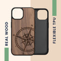 kwmobile Case Compatible with Apple iPhone 14 Phone Cover TPU Phone Case Compass Vintage