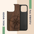 kwmobile Case Compatible with Apple iPhone 14 Pro Max Phone Cover TPU Phone Case Compass Vintage