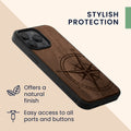 kwmobile Case Compatible with Apple iPhone 14 Pro Max Phone Cover TPU Phone Case Compass Vintage