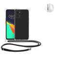 kwmobile Necklace Case kompatibel mit Oppo A76 / A96 Hülle - Silikon Cover mit Handykette - Band Handyhülle Transparent Schwarz Transparent  