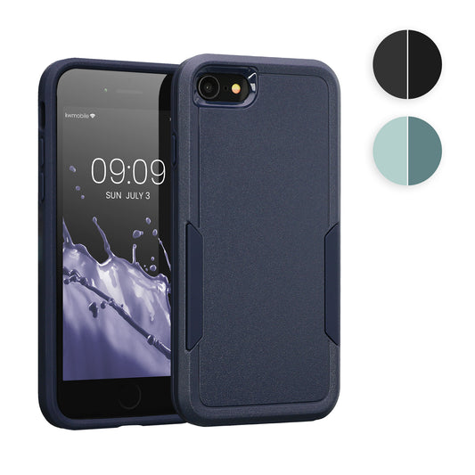 kwmobile Hülle kompatibel mit Apple iPhone SE (2022) / iPhone SE (2020) / iPhone 8 / iPhone 7 - Schutzhülle Case Handy aus TPU und Kunststoff - Cover in Schwarz Schwarz Schwarz  