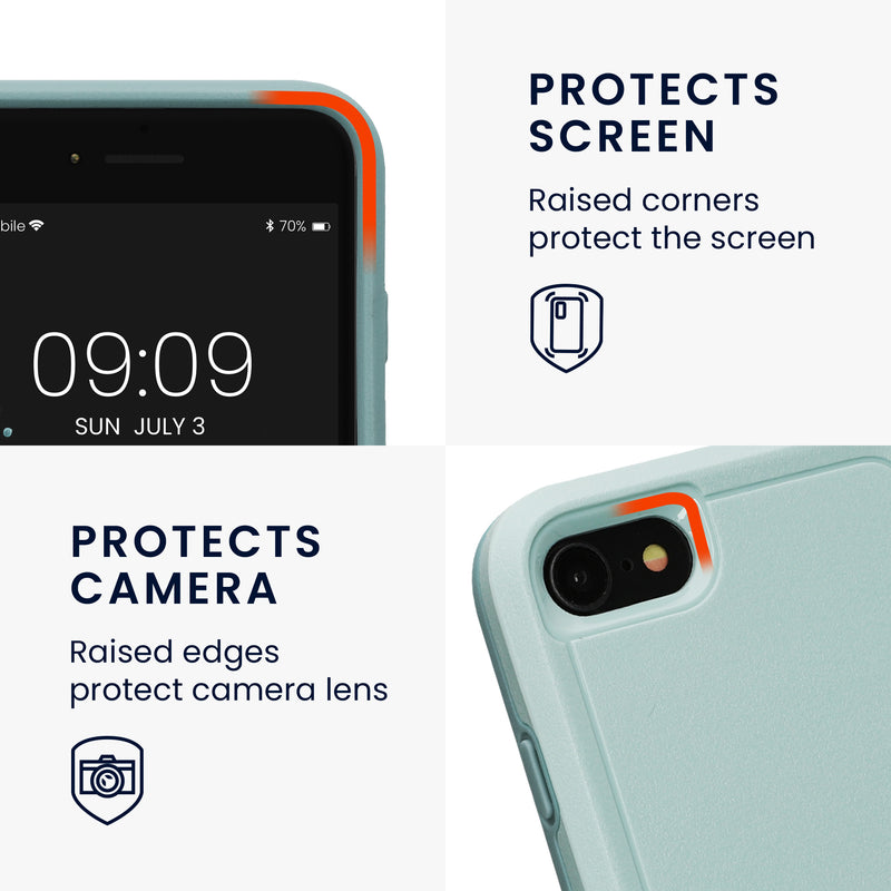 kwmobile Case Compatible with Apple iPhone SE (2022) / iPhone SE (2020) / iPhone 8 / iPhone 7 - Protective TPU and Plastic Phone Cover