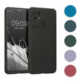 kwmobile Hülle kompatibel mit Xiaomi Redmi 10C Hülle - weiches TPU Silikon Case - Cover geeignet für kabelloses Laden - Schwarz matt Schwarz matt  