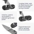 kwmobile Portable Knife Sharpener Sharpening Stone Camping Tool Outdoor Survival Equipment Tungsten Steel Ceramic Sharpener Diamond Rod for Serrated Knives