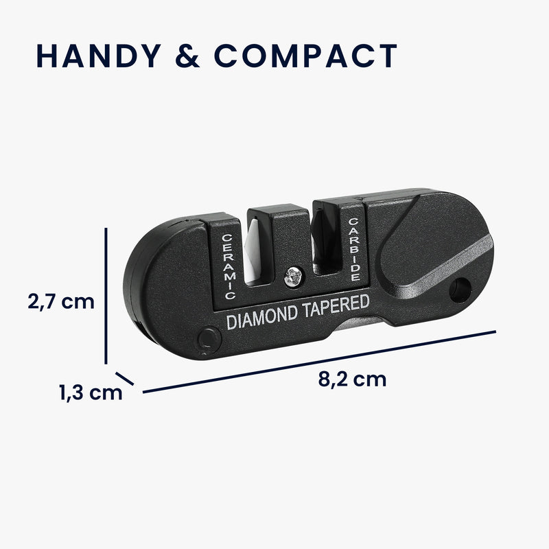 kwmobile Portable Knife Sharpener Sharpening Stone Camping Tool Outdoor Survival Equipment Tungsten Steel Ceramic Sharpener Diamond Rod for Serrated Knives