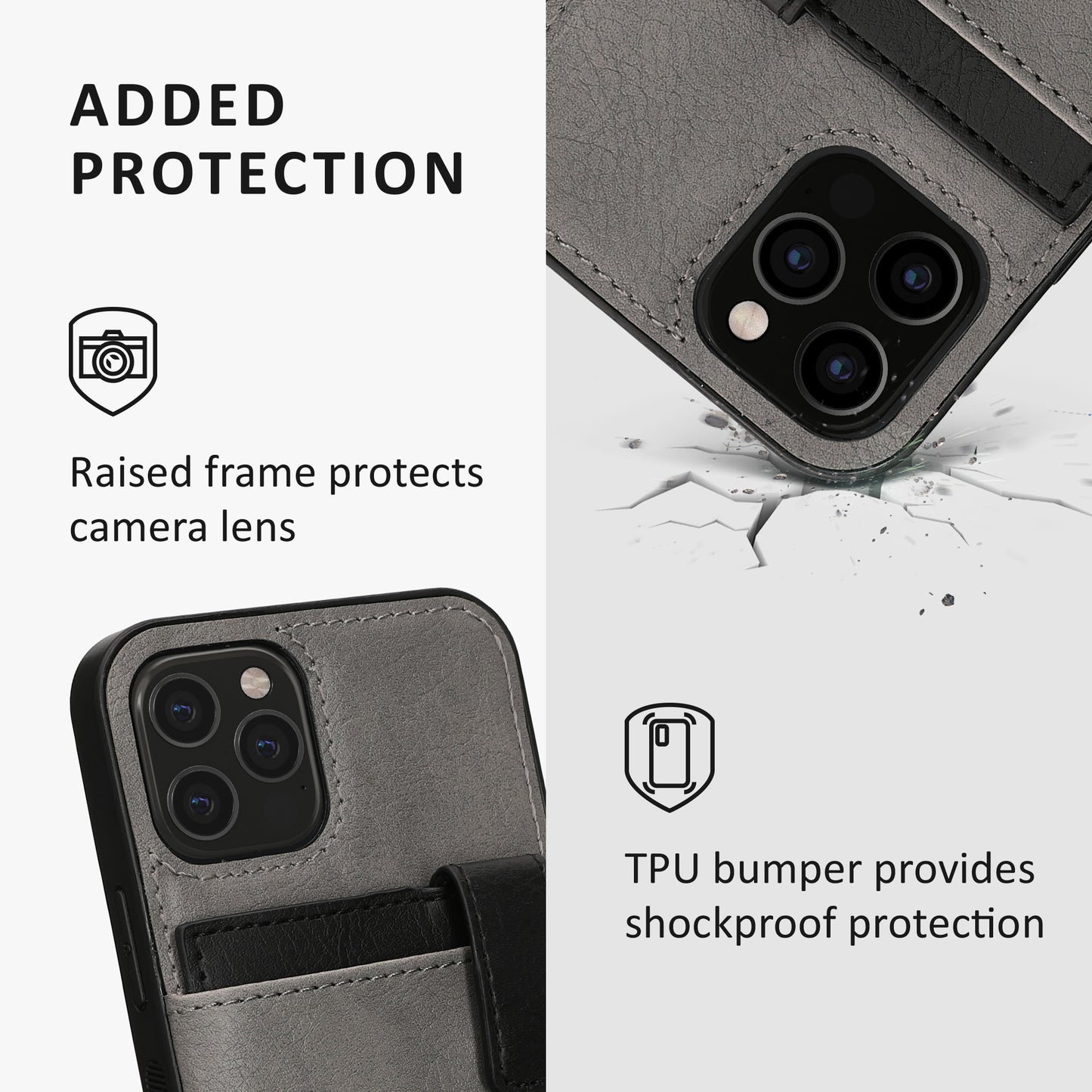 kalibri Case Compatible with Apple iPhone 12 / iPhone 12 Pro - Phone Cover - Detachable Card Slot Case