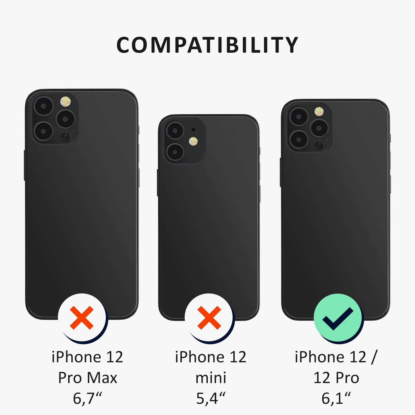 kalibri Case Compatible with Apple iPhone 12 / iPhone 12 Pro - Phone Cover - Detachable Card Slot Case