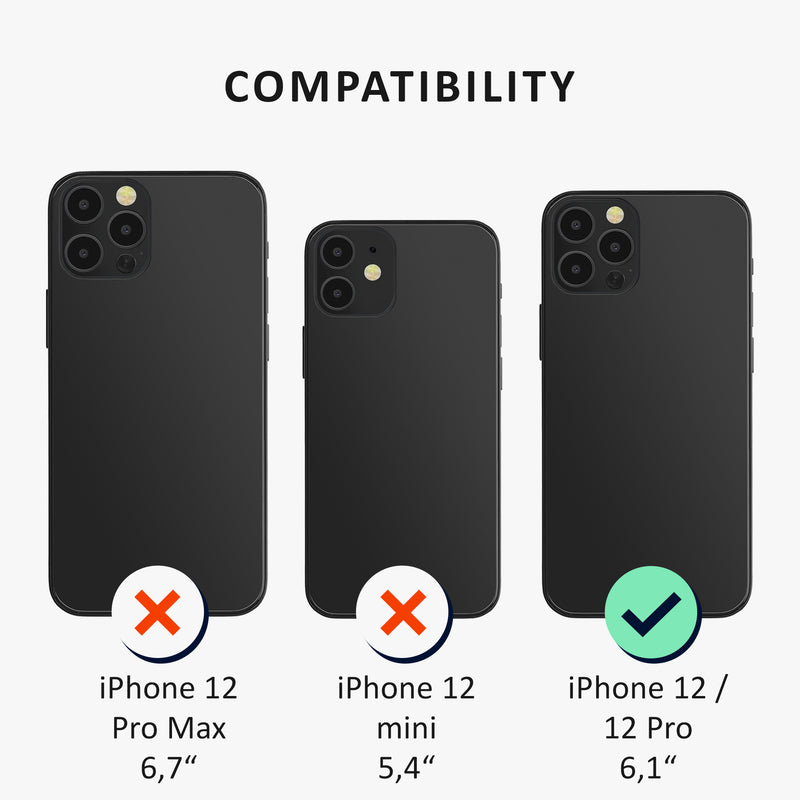 kalibri Case Compatible with Apple iPhone 12 / iPhone 12 Pro - Phone Cover - Detachable Card Slot Case