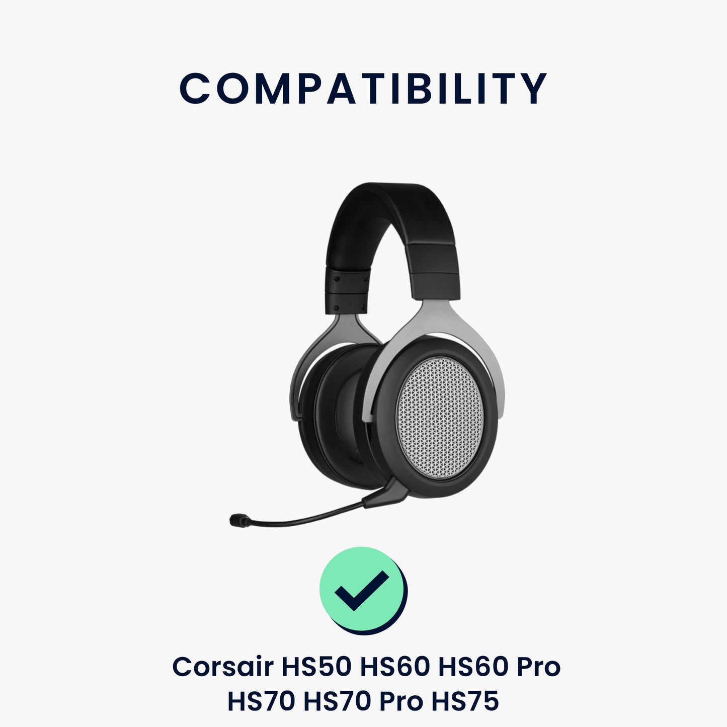 kwmobile Ear Pads for Corsair HS50 HS60 HS60 Pro HS70 HS70 Pro HS75 Earpads Replacement Ear Pads Headphone Spare Parts Headphone Replacement Pads Over Ear Headphones