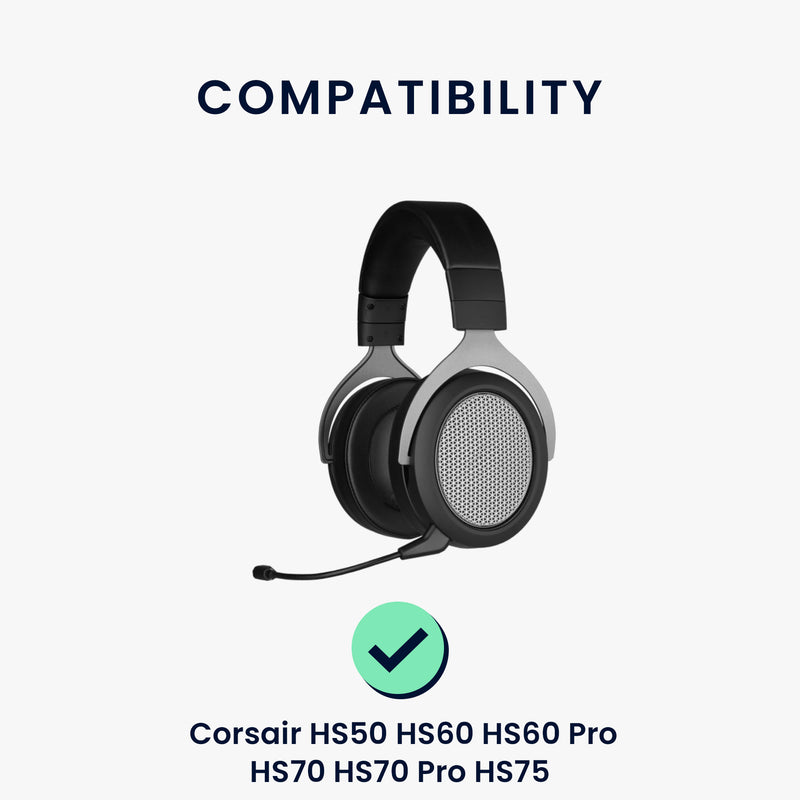 kwmobile Ear Pads for Corsair HS50 HS60 HS60 Pro HS70 HS70 Pro HS75 Earpads Replacement Ear Pads Headphone Spare Parts Headphone Replacement Pads Over Ear Headphones