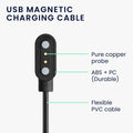 kwmobile USB Cable Charger compatible with Blackview R30 Pro / R8 / R3 / R3 Pro / X2 / X1 / Letsfit / Fitpolo Charging Cable - Smartwatch Replacement Cable - Fitness Tracker Charging Cable