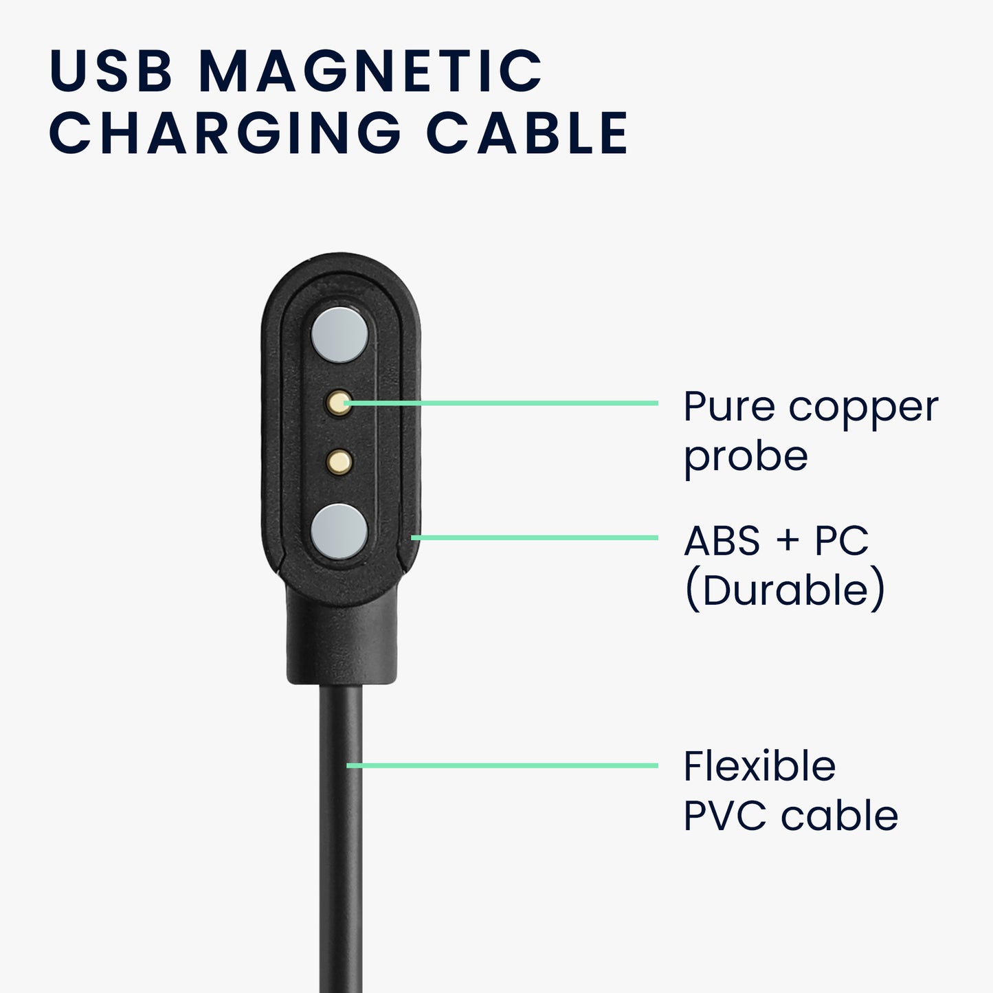 kwmobile USB Cable Charger compatible with Blackview R30 Pro / R8 / R3 / R3 Pro / X2 / X1 / Letsfit / Fitpolo Charging Cable - Smartwatch Replacement Cable - Fitness Tracker Charging Cable