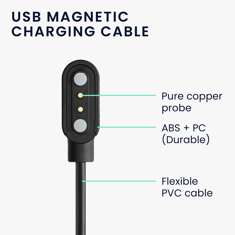 kwmobile USB Cable Charger compatible with Blackview R30 Pro / R8 / R3 / R3 Pro / X2 / X1 / Letsfit / Fitpolo Charging Cable - Smartwatch Replacement Cable - Fitness Tracker Charging Cable