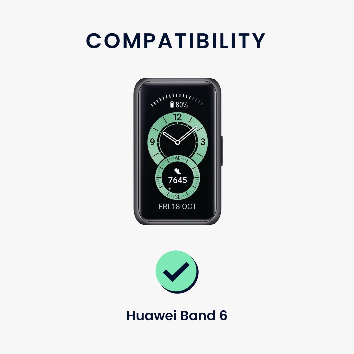 kwmobile Watch Strap for Huawei Band 6 & 6 Pro / Honor Band 7 & 6 Wristband Fitness Tracker Band Set Replacement Strap Smartwatch