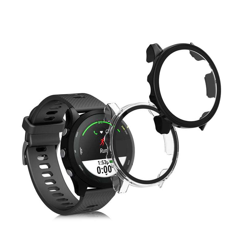 kwmobile Glass Case for Garmin Forerunner 255 / 255 Music Protective Full-body Fitness Tracker Case Set