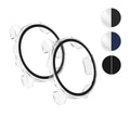 kwmobile 2x Cover kompatibel mit Garmin Forerunner 255 / 255 Music Hülle - Fullbody Fitnesstracker Case Set aus Glas - Transparent Dunkelblau Transparent  [dsg04]