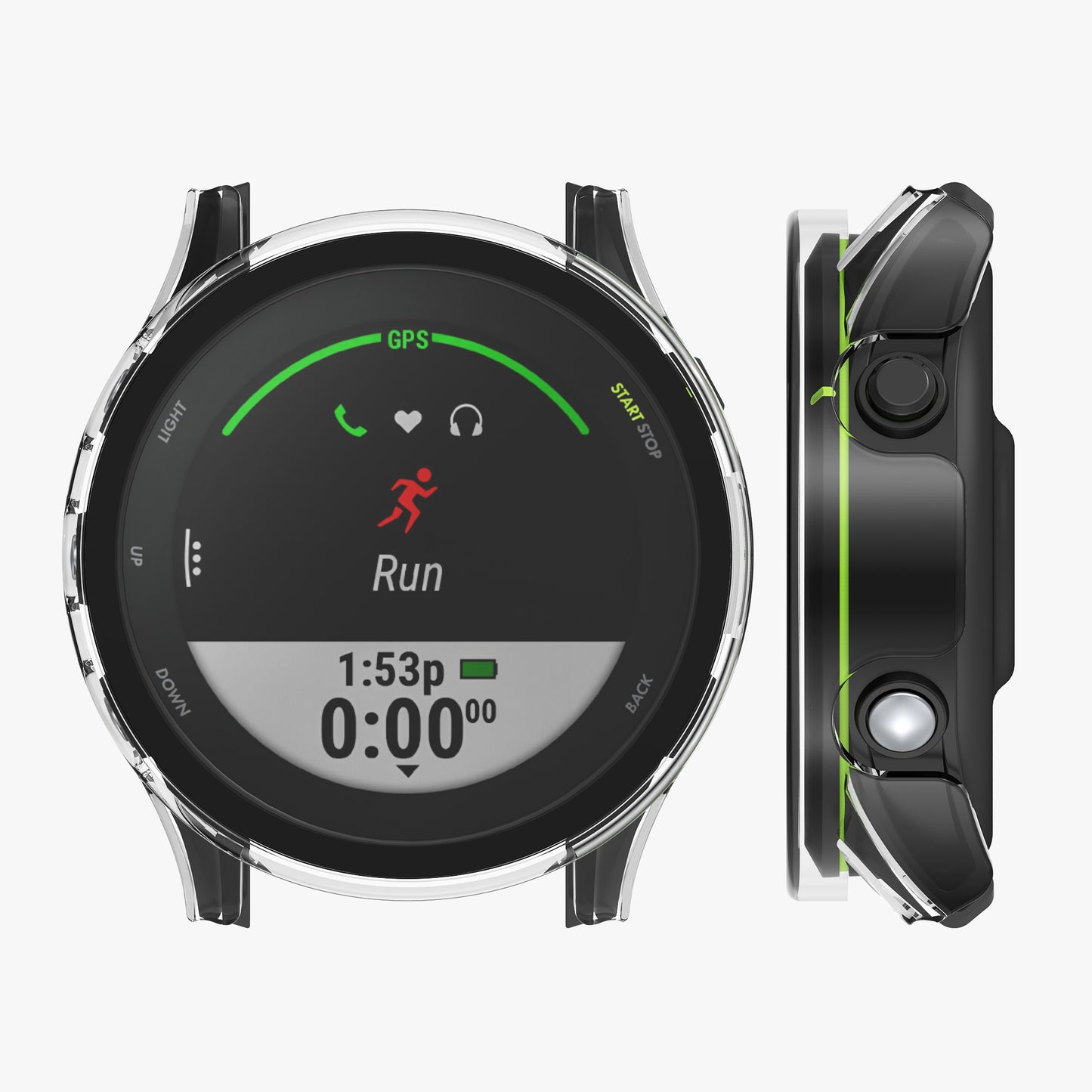 kwmobile Glass Case for Garmin Forerunner 255 / 255 Music Protective Full-body Fitness Tracker Case Set